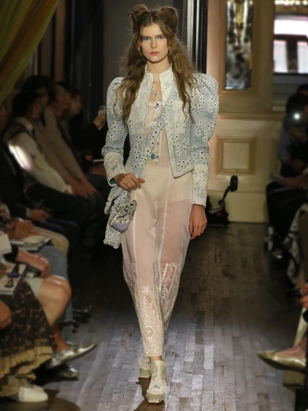 Anna Sui Pale Pink Victorian Jacket